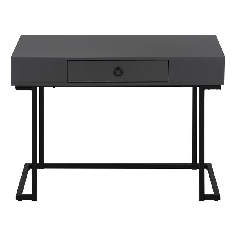 Monarch Specialties I 7386 Computer Desk, Home Office, Laptop, Storage Drawers, 42"L, Work, Metal, Laminate, Grey, Black, Contemporary, Modern