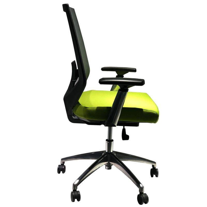Adjustable Mesh Back Ergonomic Office Swivel Chair with Padded Seat and Casters, Green and Gray-Benzara