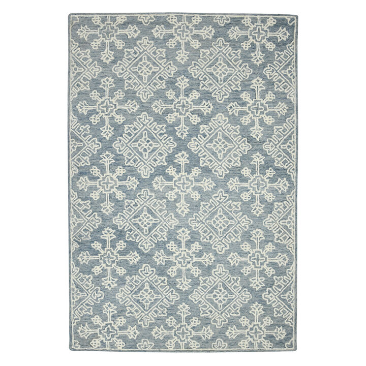 HomeRoots Wool Oriental Hand Hooked Area Rug