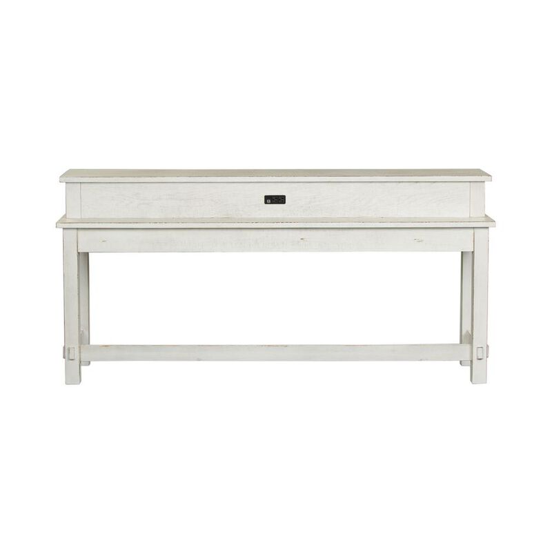 Liberty Furniture Modern Farmhouse Console Bar Table in Flea Market White w/ Heavy Distressing image number 1