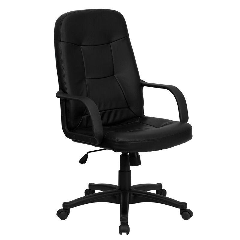 Holly High Back Black Glove Vinyl Executive Swivel Office Chair with Arms image number 0