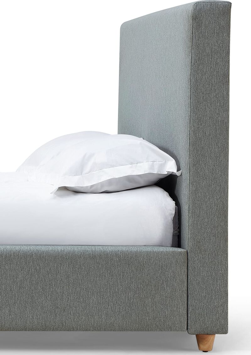 Olivia Upholstered Platform Bed in Pewter