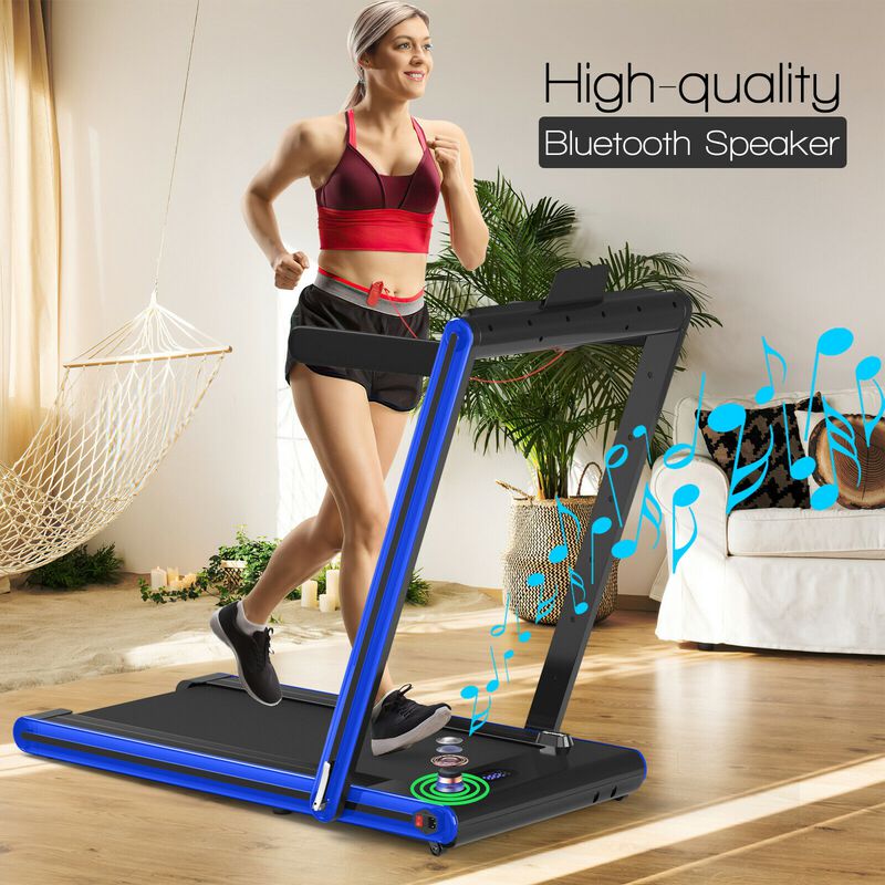 2 in 1 Portable Folding Treadmill with Dual LED Display for Walking and Exercise image number 3