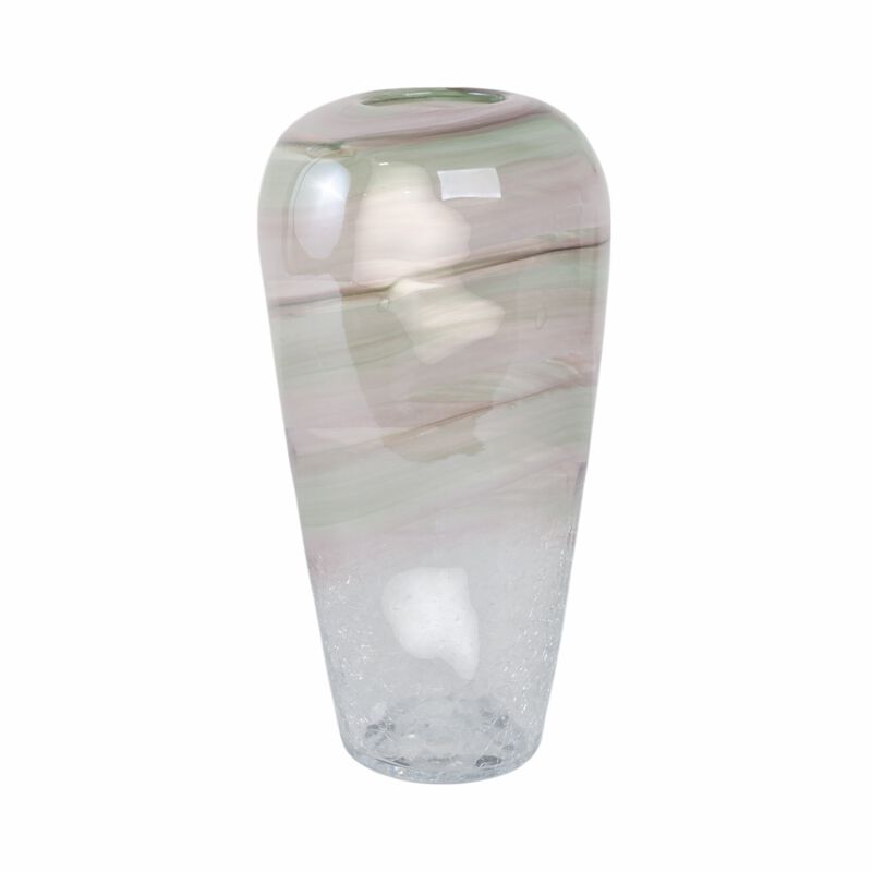 Glass, 12" Crackled Vase image number 0