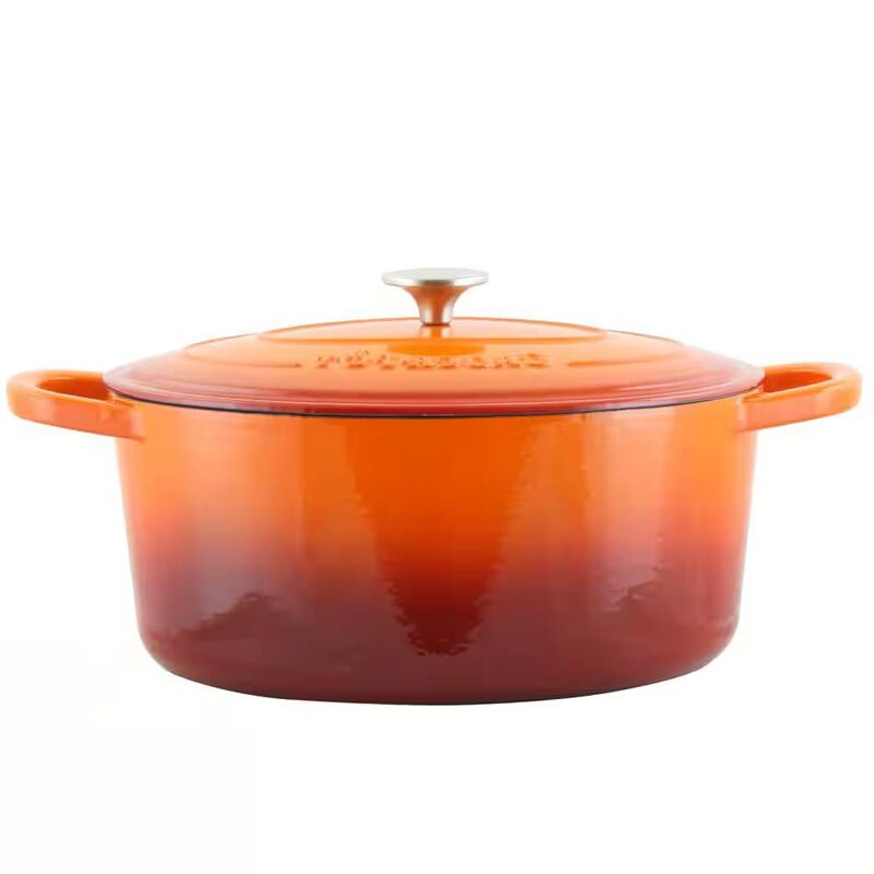7-Quart Enameled Cast Iron Dutch Oven with Lid, Sunburst Finish for Cooking & Baking