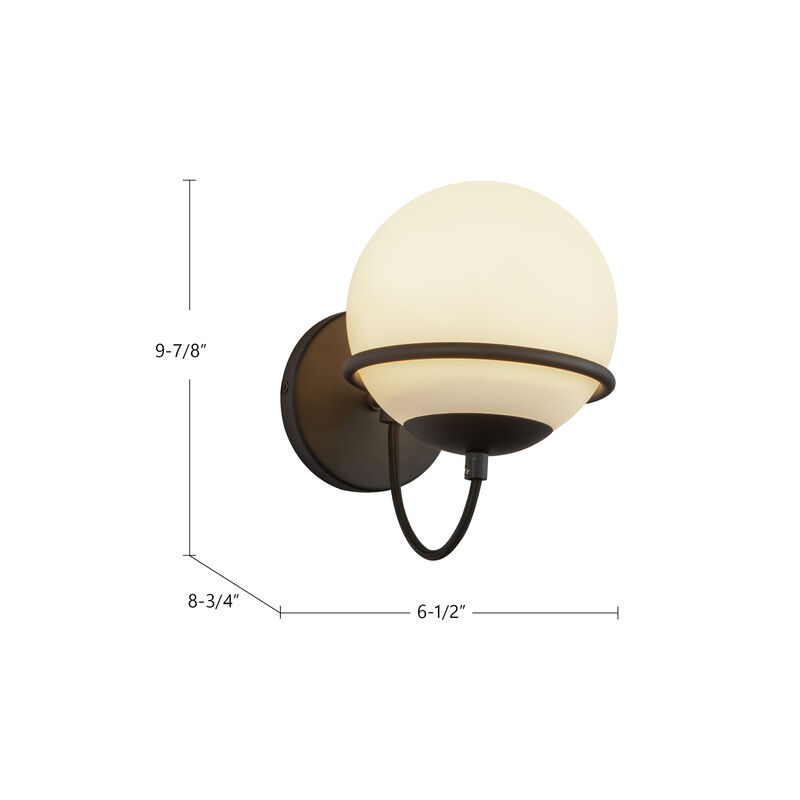 Alba 7-in Aged Brass/Opal Glass 1 Light Damp-Rated Wall/Vanity Light image number 7