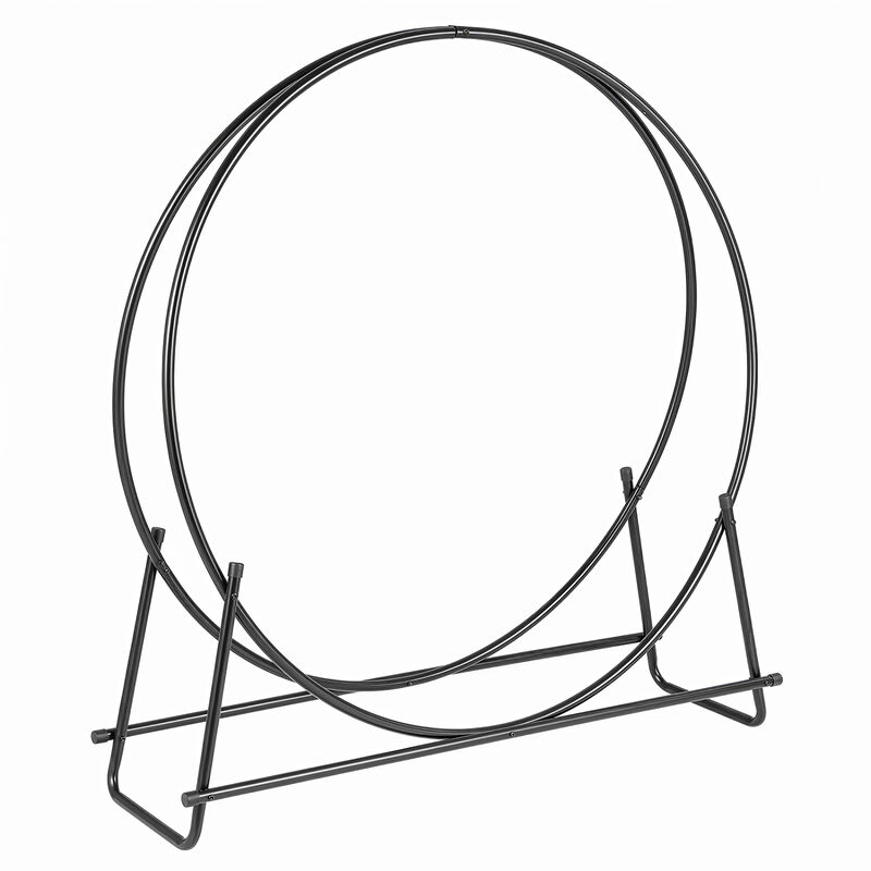 Heavy-Duty 45-Inch Round Firewood Holder Rack for Outdoor Wood Storage image number 0