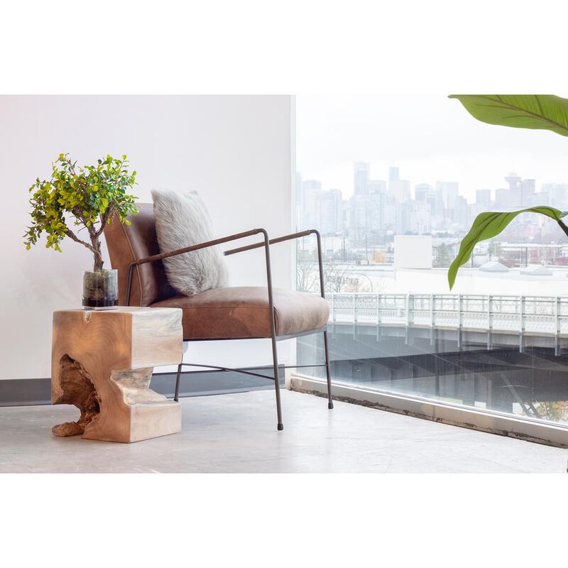 Moe's Home Collection DAGWOOD LEATHER ARM CHAIR BROWN