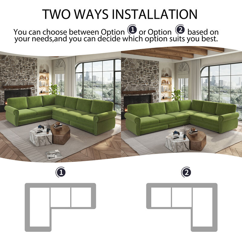 Zidkop 118" L-Shaped Sectional Sleeper Sofa image number 8