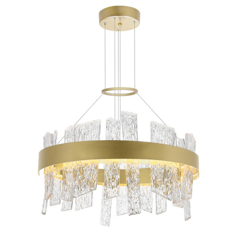 CWI Lighting Guadiana 24 in LED Satin Gold Chandelier
