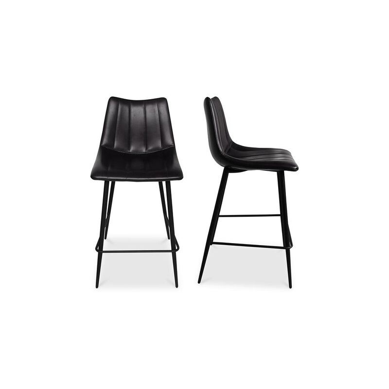 Moe's Home Collection Alibi Counter Stool Matte Black-Set Of Two