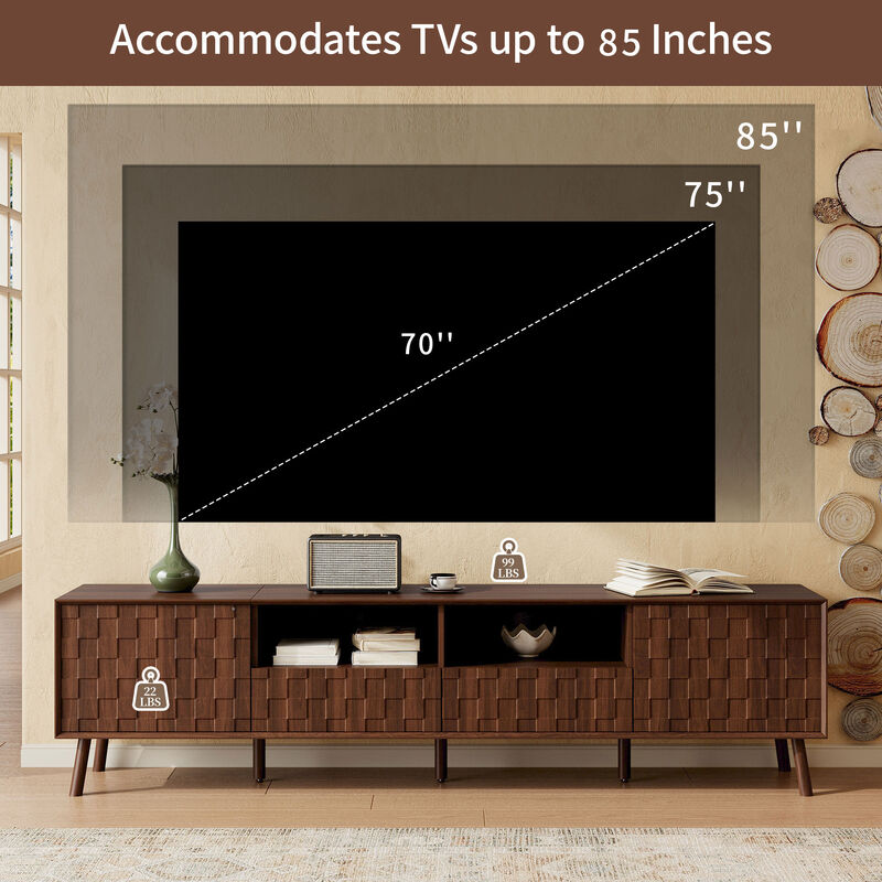 TATEUS 78inch Modern TV Stand image number 2