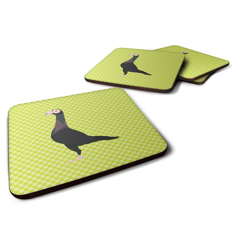 Caroline's Treasures English Carrier Pigeon Green Decorative Coasters, 3.5, Multicolor