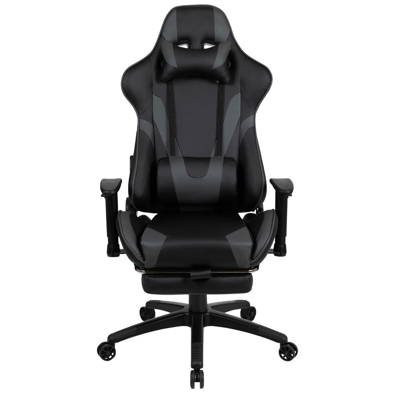 X30 Gaming Chair Racing Office Ergonomic Computer Chair with Reclining Back and Slide-Out Footrest in   LeatherSoft image number 8
