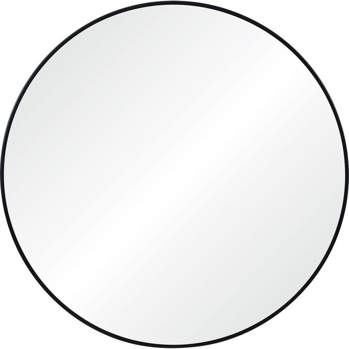 30" Black and Clear Round Framed Wall Mirror
