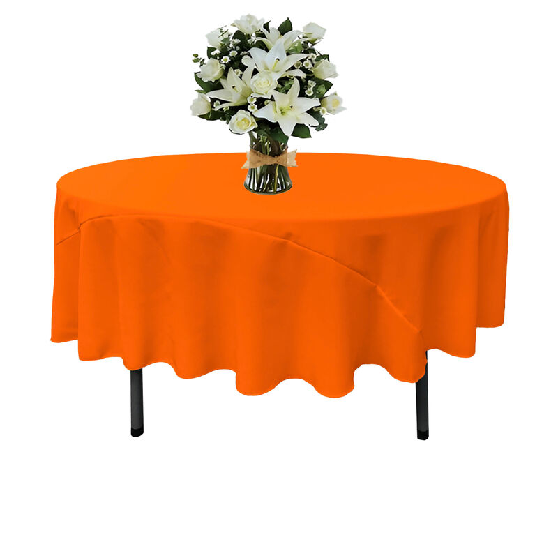 Round Polyester Poplin Tablecloth for Weddings, Parties and Banquet Use image number 1