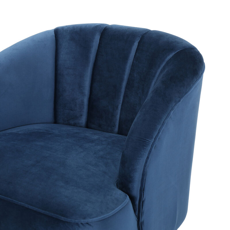 Merax Velvet Upholstery Accent Chair with Wooden Legs