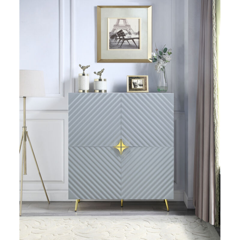Gaines Accent Cabinet in Gray High Gloss Finish image number 3