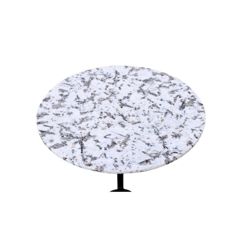 World Interiors Glacier 18 Accent Table with Alaska White Marble