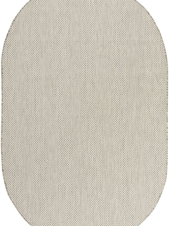 Courtyard COU01 Ivory/Silver 3' x 5' Oval Rug