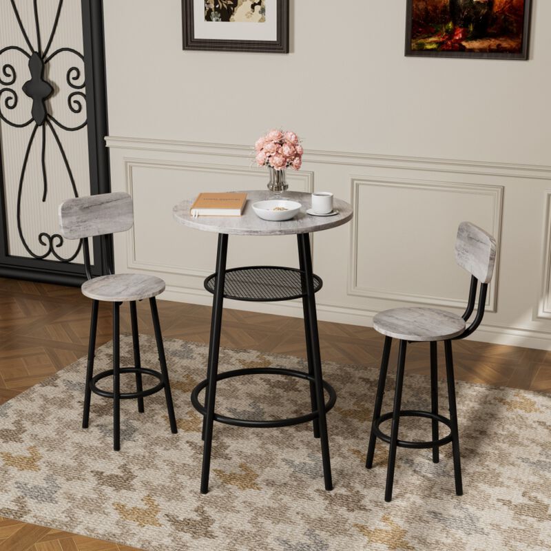 Shroce 3‑Piece Industrial Bar Table Set image number 2