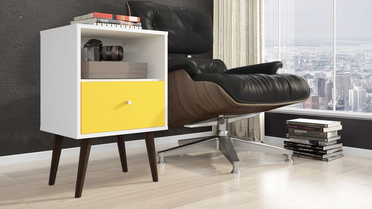 Liberty 1.0 Nightstand in White and Yellow