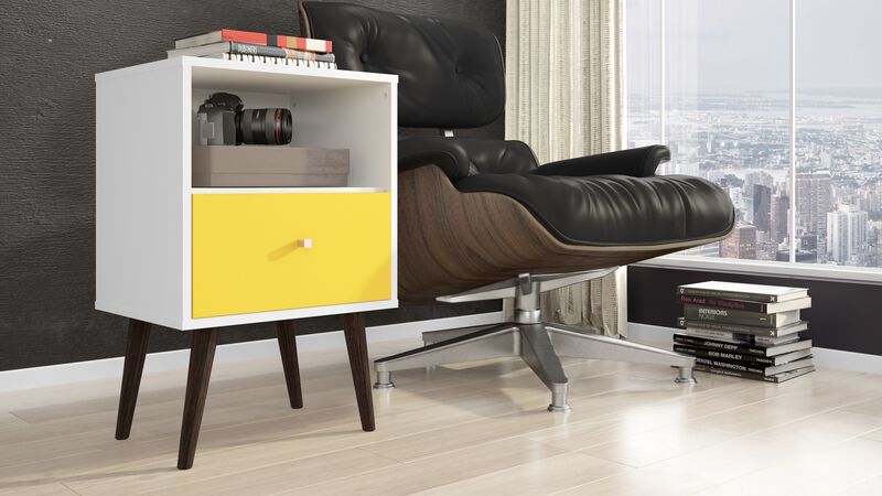 Liberty 1.0 Nightstand in White and Yellow