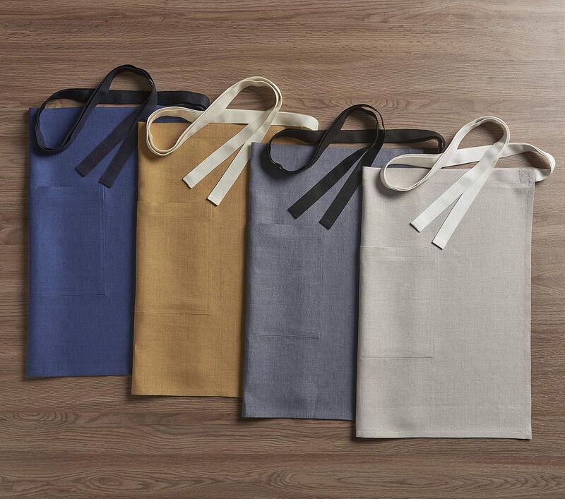 Solino Home 100% Pure Linen Bistro Apron - Kitchen Linen