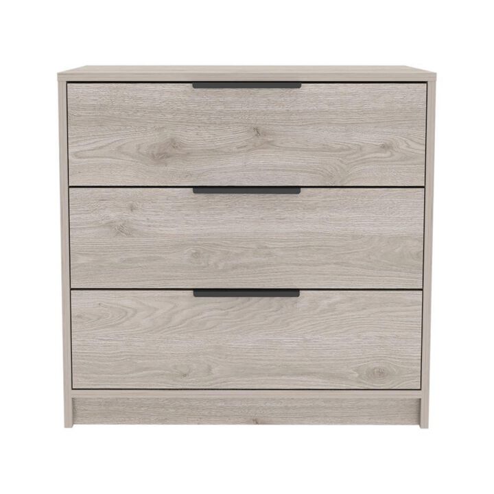 DEPOT E-SHOP Egeo 3 Drawers Dresser, Countertop, Three Drawers, Light Grey, For Bedrom