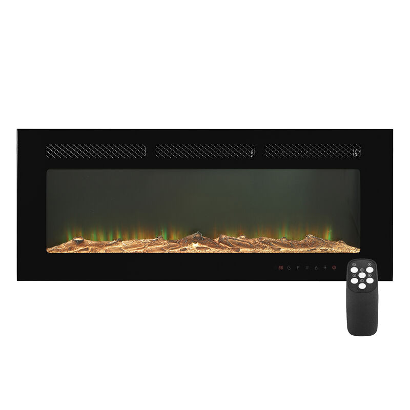 MONDAWE 42" Recessed Wall-Mounted Electric Fireplace 5000 BTU Heater with Remote Control