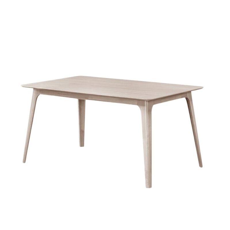 White Ash 60" Rectangle Wood Dining Table, Mid-Century Modern image number 0