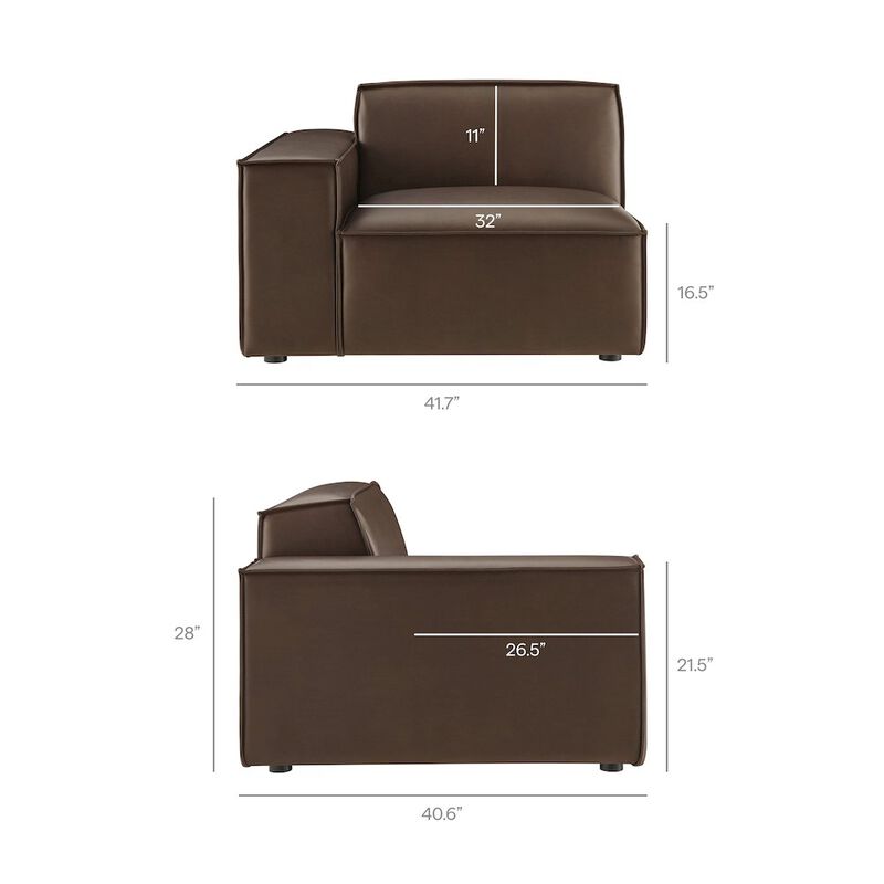 Restore 2-Piece Vegan Leather Modular Loveseat image number 2
