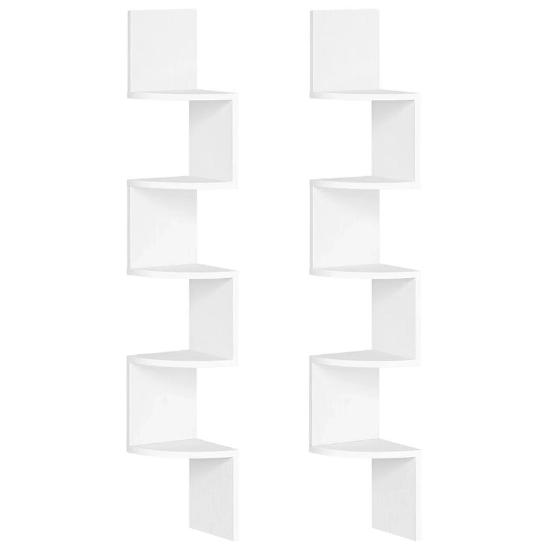 2-Piece Corner Wall Shelf Set for Home Storage and Wall Organization- White image number 0