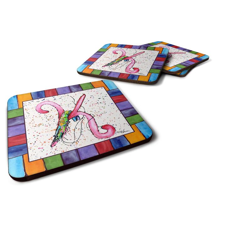 Caroline's Treasures 8434-KFC Beach and Seafood Foam Coasters (Set of 4), 3.5 H x 3.5 W, Multicolor
