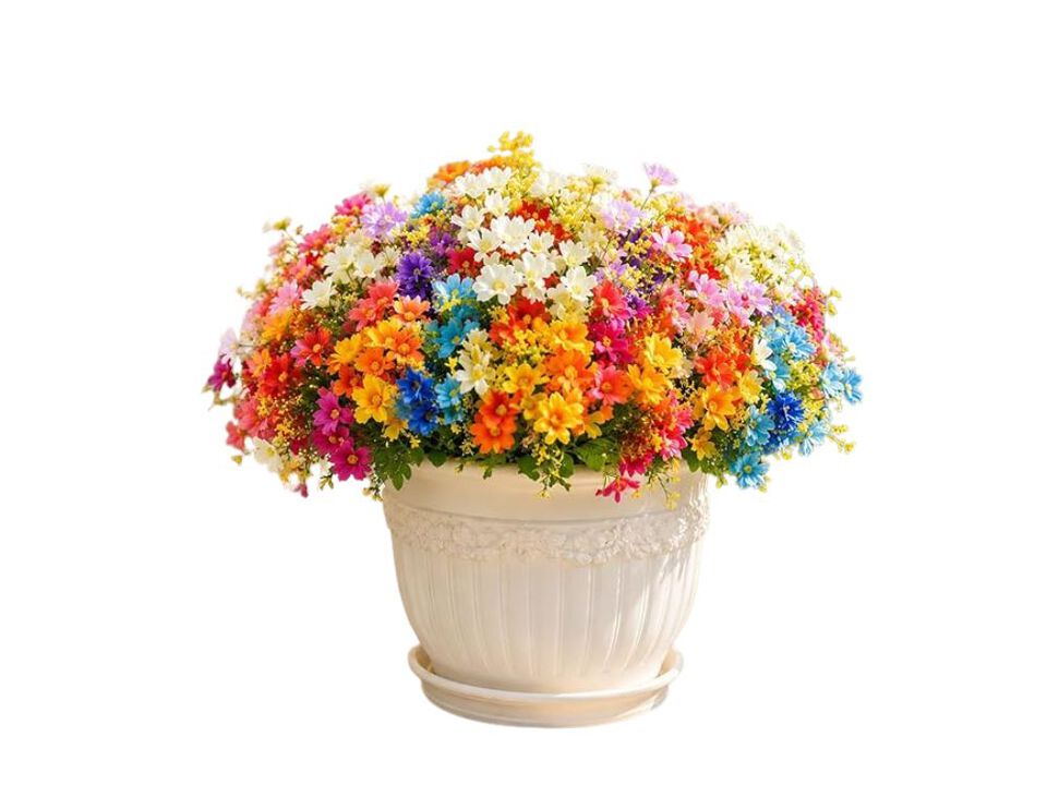 12 Piece Artificial Hanging Flowers UV Resistant Outdoor Garden Porch Decor