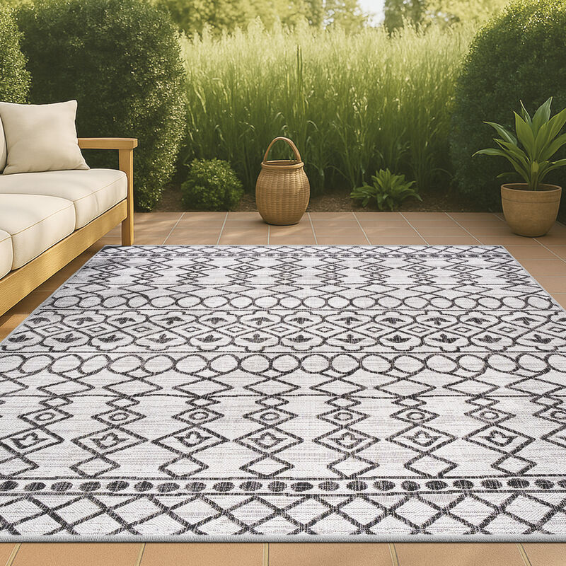 Kafel Tribal Bohemian Indoor/Outdoor Area Rug