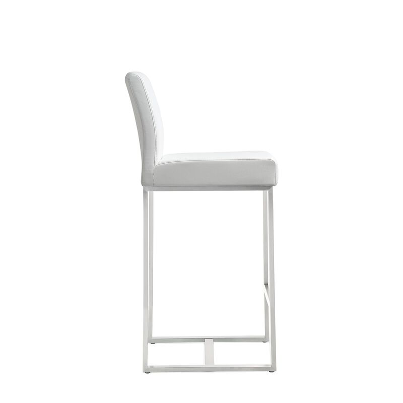 Casafoyer Denmark White Steel Counter Stool Set of 2 image number 2