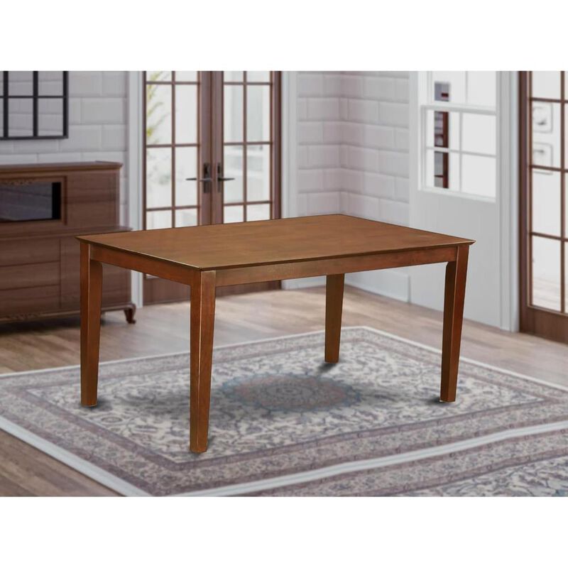 Capri Rectangular dining table 36"x60" with solid wood top - Mahogany Finish