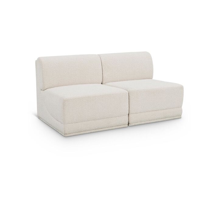 Meridian Furniture Ollie Cream Boucle Fabric Modular Sofa