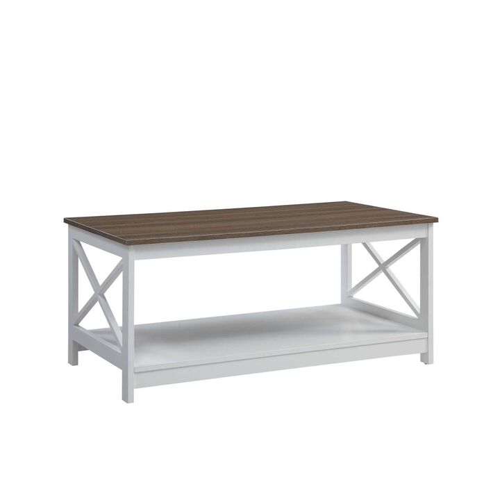 Convenience Concepts  Oxford Coffee Table with Shelf Driftwood/
