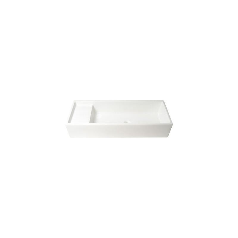 ALFI brand 39 White Above Mount Fireclay Bathroom Trough Sink