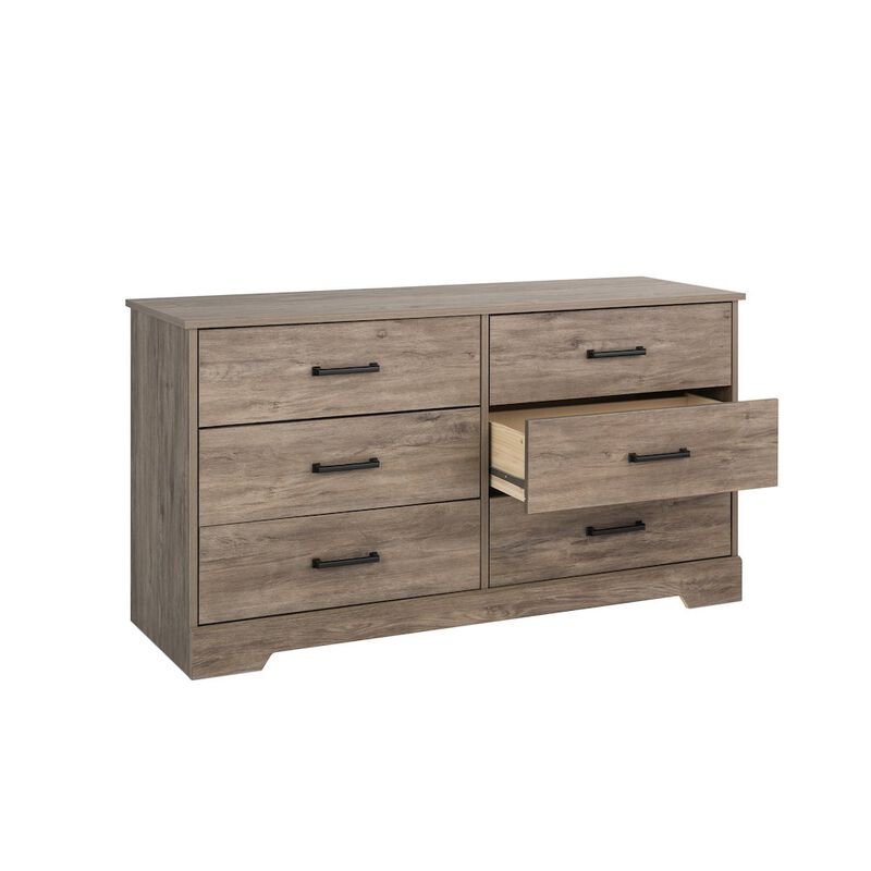 Prepac Dresser, Brown Dresser for Bedroom, Chest of Drawers with 6 Drawers