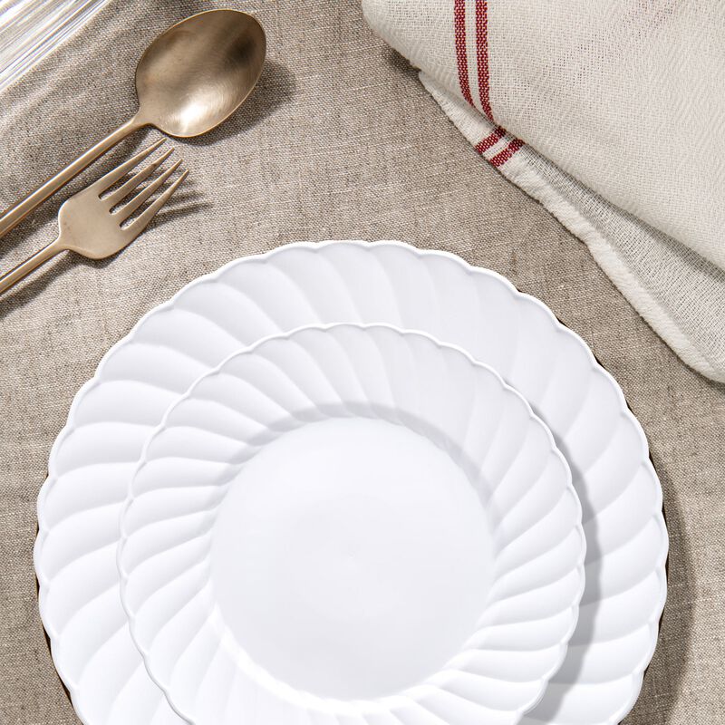 White Flair Plastic Dinnerware Value Set (72 Sets) image number 8