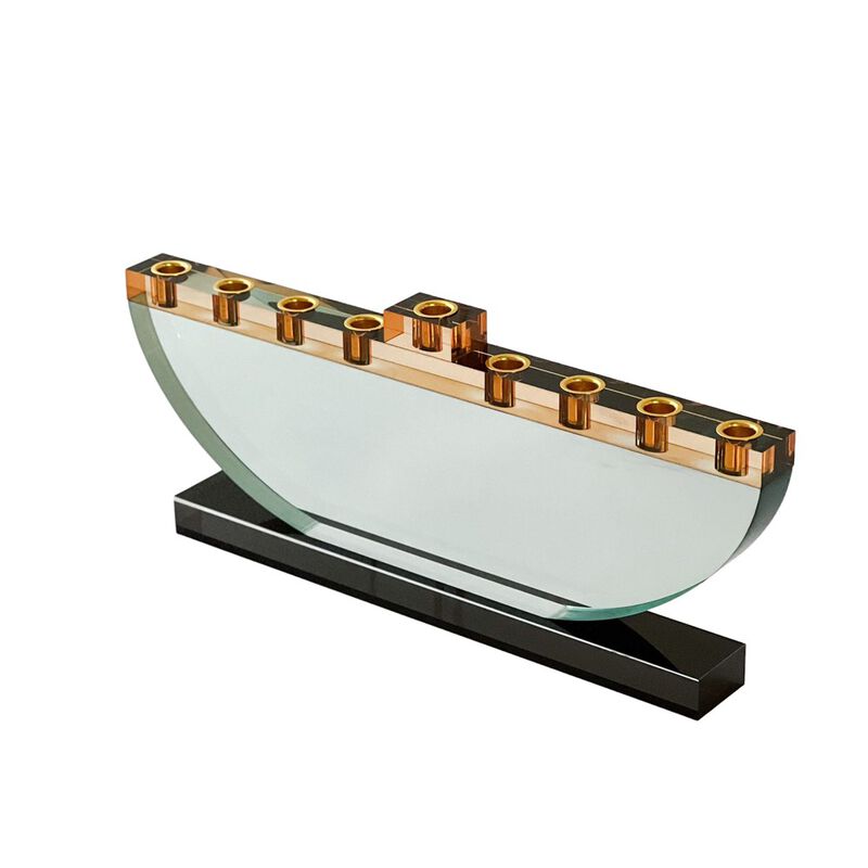 Amber Lucite Menorah image number 0