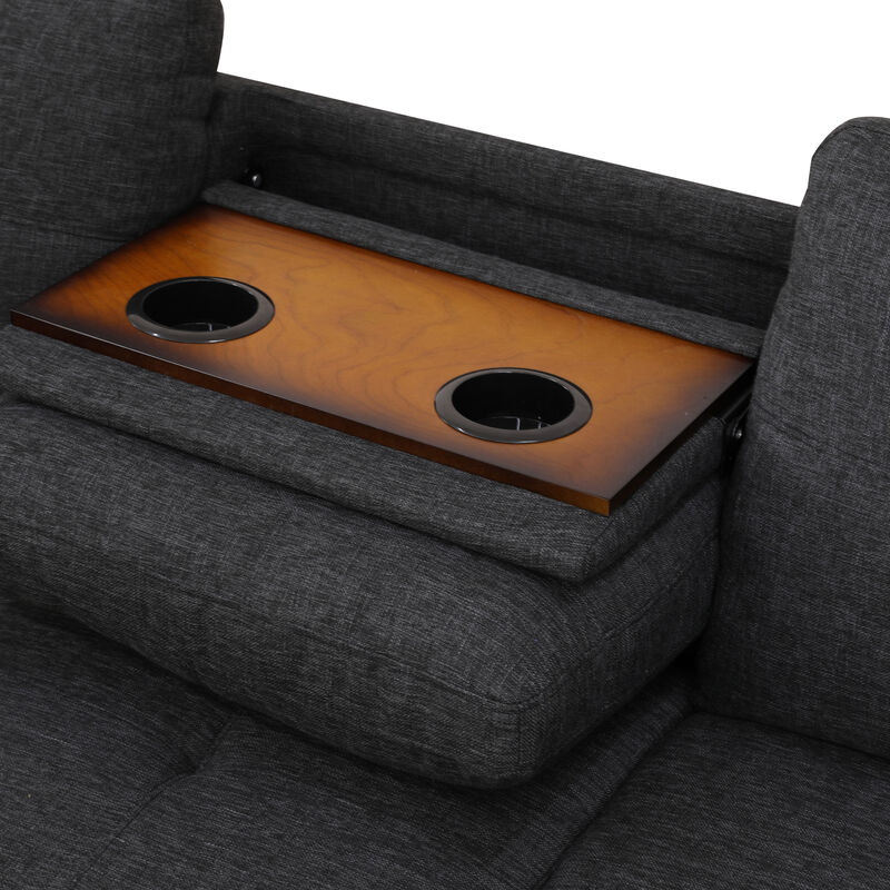 TATEUS L-Shaped Sectional Couch with Storage Ottoman image number 4