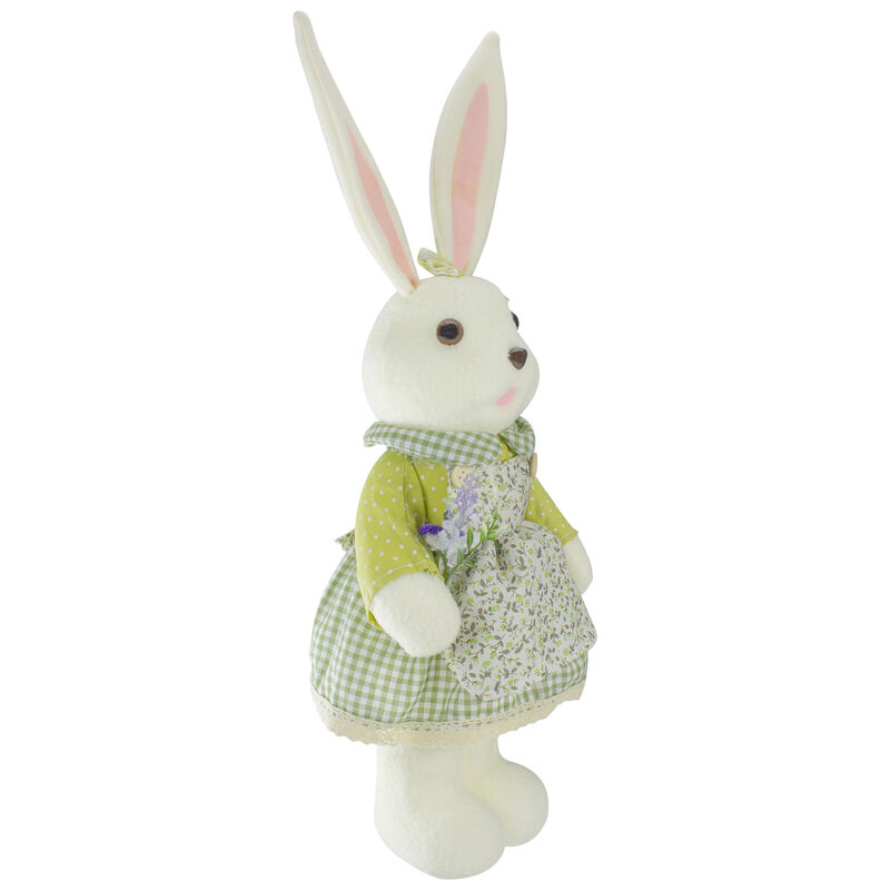20" White and Green Standing Girl Rabbit Easter Figure