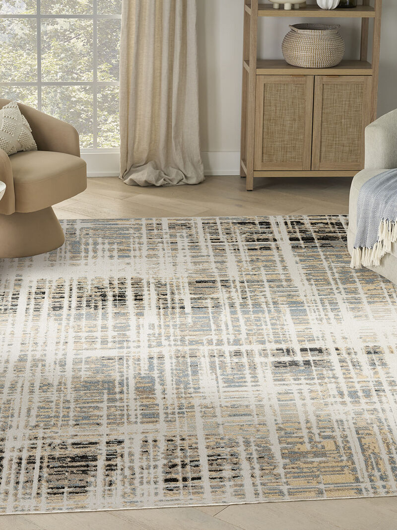 Washable Decor WSD07 Ivory/Blue 7'10" x 10' Rug