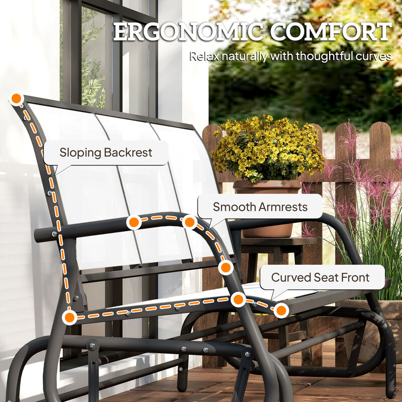 Hivvago 3-Seat Patio Swing Bench with Breathable Mesh image number 7