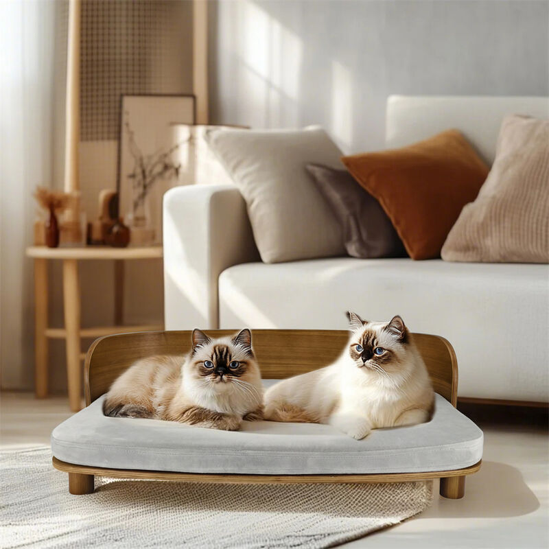 Elevated Raised Cat & Dog Sofa Bed Breathable Puppy Bed w/ Removable Cover image number 3