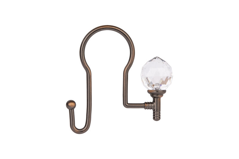Zinc Double Shower Curtain Hooks, Set of 12 image number 0